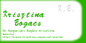 krisztina bogacs business card